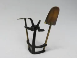 Discount Pamono Black Cactus Cutlery Billy Goat with Small Shovel and Rake in Brass by Walter Bosse, 1950s