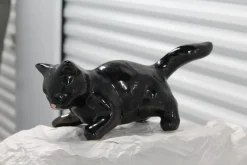 Best Pamono Black Cat Figurine from Vallauris France, 1970s