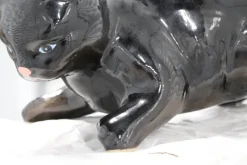 Best Pamono Black Cat Figurine from Vallauris France, 1970s
