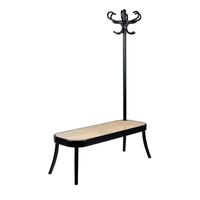 Pamono Black Coat Rack with Bench> Racks, Hooks & Valets