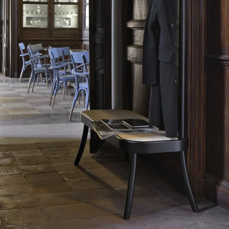Pamono Black Coat Rack with Bench> Racks, Hooks & Valets