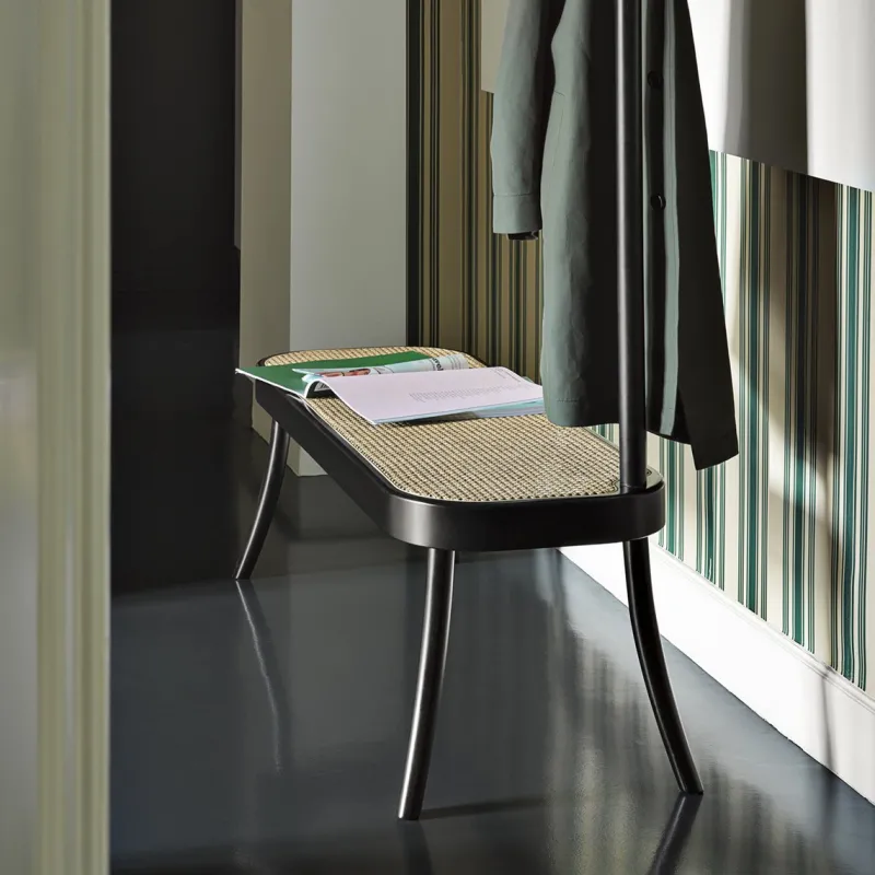 Pamono Black Coat Rack with Bench> Racks, Hooks & Valets