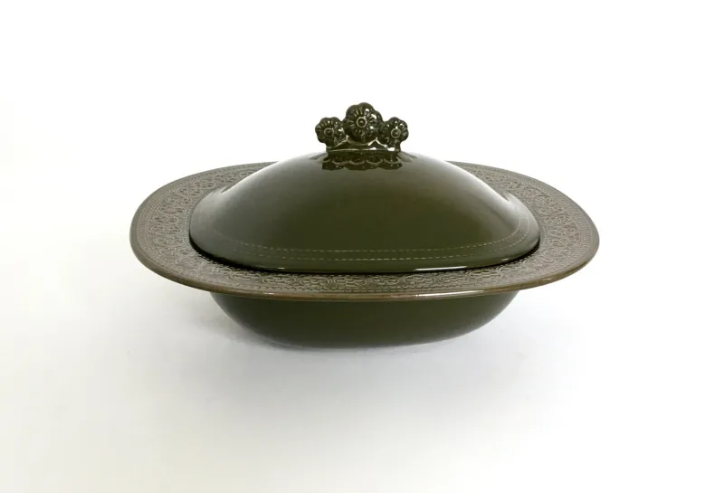 Clearance Pamono Black Earthenware Serving Set by Antonia Campi, 1965, Set of 5