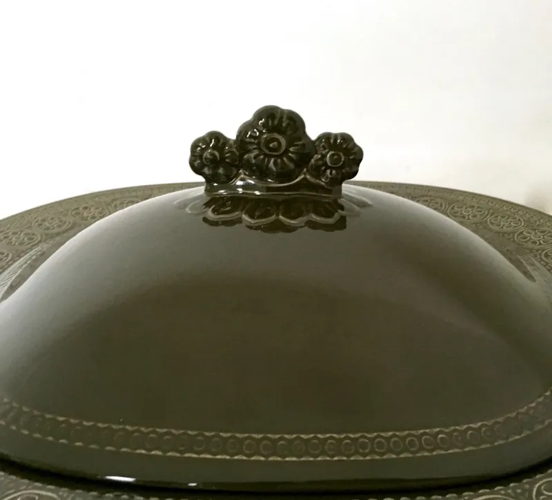 Clearance Pamono Black Earthenware Serving Set by Antonia Campi, 1965, Set of 5
