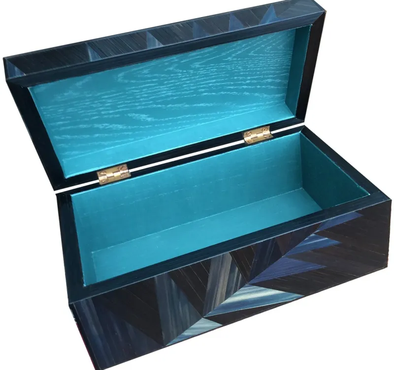 Online Pamono Black Fern Straw Marquetry Box by Violeta Galan