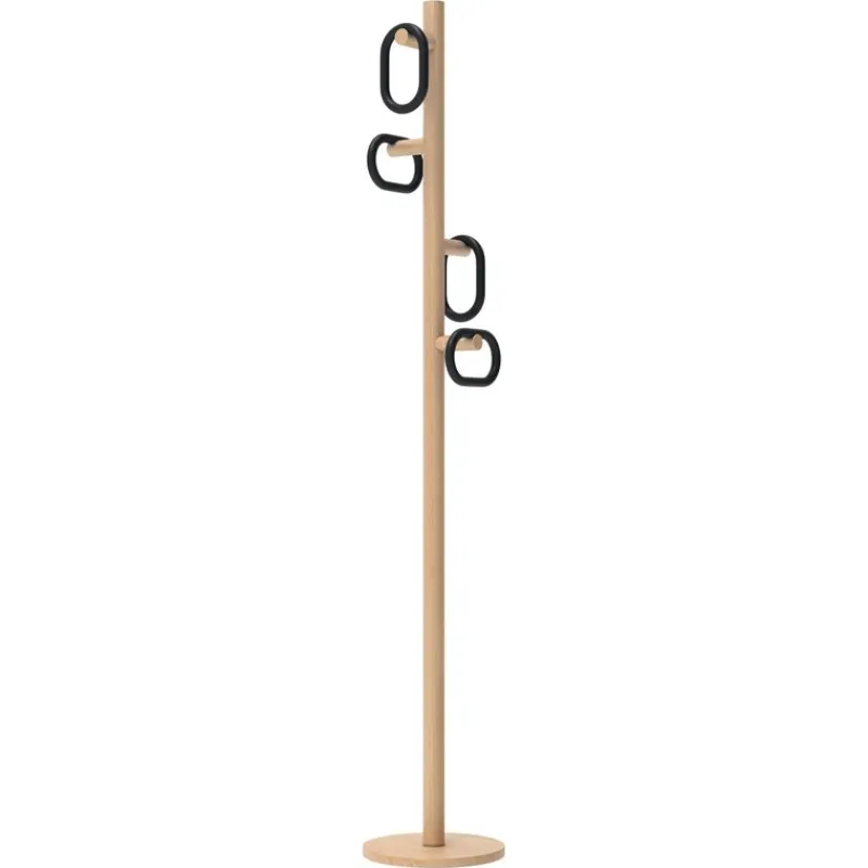 Pamono Black Fernand Coat Stand in Natural Oak by Harto> Racks, Hooks & Valets