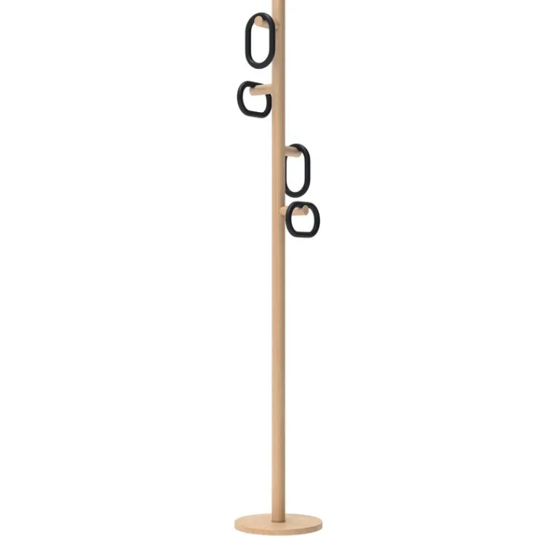 Pamono Black Fernand Coat Stand in Natural Oak by Harto> Racks, Hooks & Valets