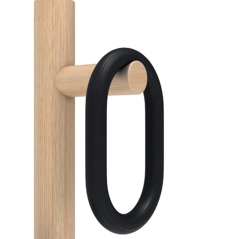 Pamono Black Fernand Coat Stand in Natural Oak by Harto> Racks, Hooks & Valets