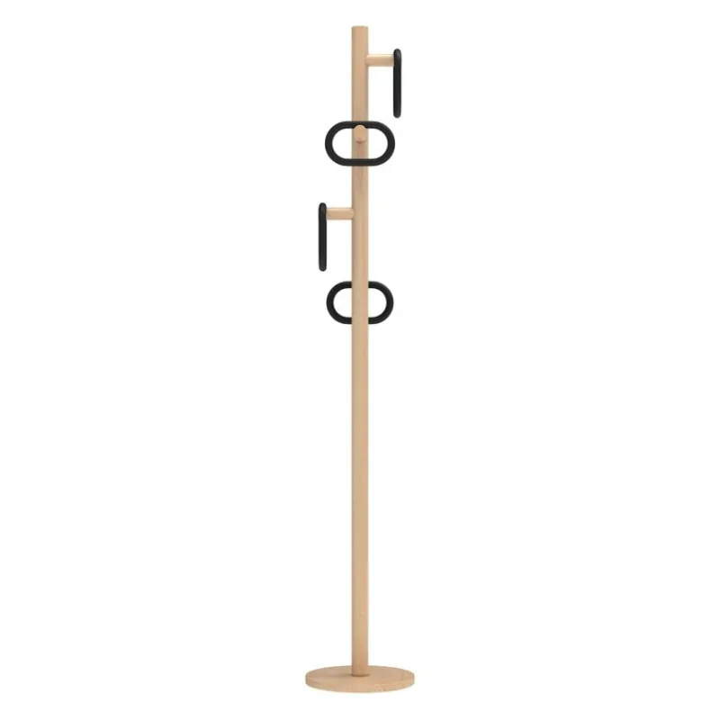 Pamono Black Fernand Coat Stand in Natural Oak by Harto> Racks, Hooks & Valets