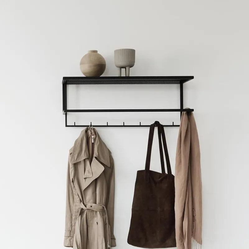 New Pamono Black Grid Coat Hanger by Kristina Dam Studio