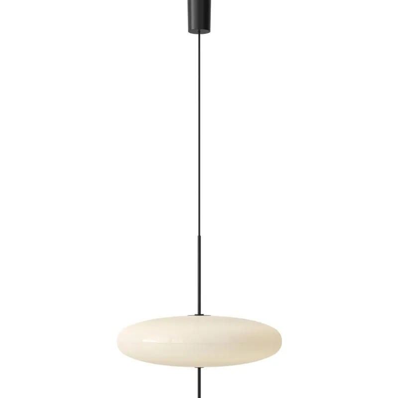 New Pamono Black Hardware 2065 Ceiling Lamp with White Diffuser by Gino Sarfatti for Astep