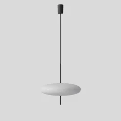 New Pamono Black Hardware 2065 Ceiling Lamp with White Diffuser by Gino Sarfatti for Astep