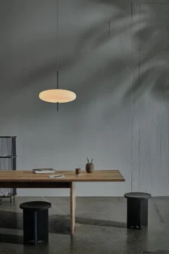 New Pamono Black Hardware 2065 Ceiling Lamp with White Diffuser by Gino Sarfatti for Astep