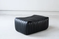 Sale Pamono Black Leather Sandra Sofa Set by Annie Hieronimus for Ligne Roset, 1973, Set of 7