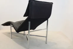 Pamono Black Leather Skye Chaise Longue by Tord Björklund for Ikea, 1970s