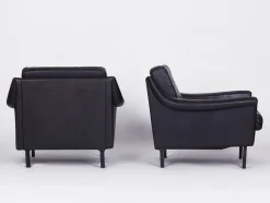 Hot Pamono Black Leather Sofa and 2 Armchairs, Germany, 1960s, Set of 3