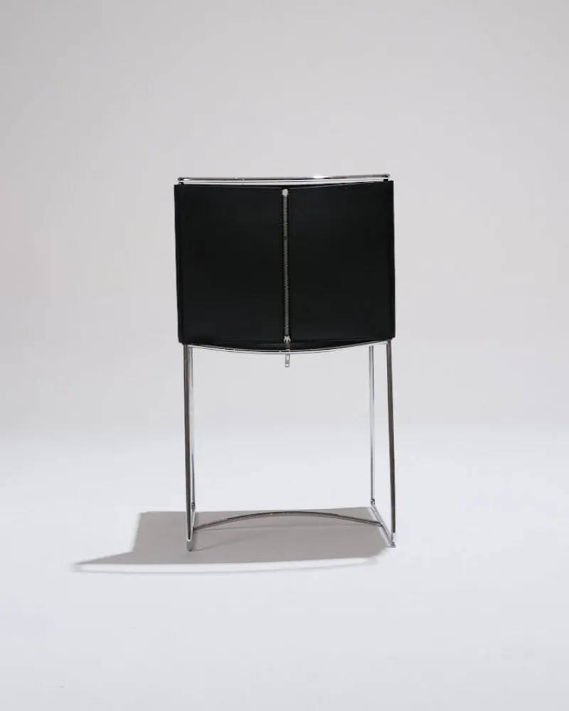 Pamono Black Leather Wire Chairs by Pascal Mourgue for Ligne Roset, 1990s, Set of 4> Side Chairs & Dining Chairs