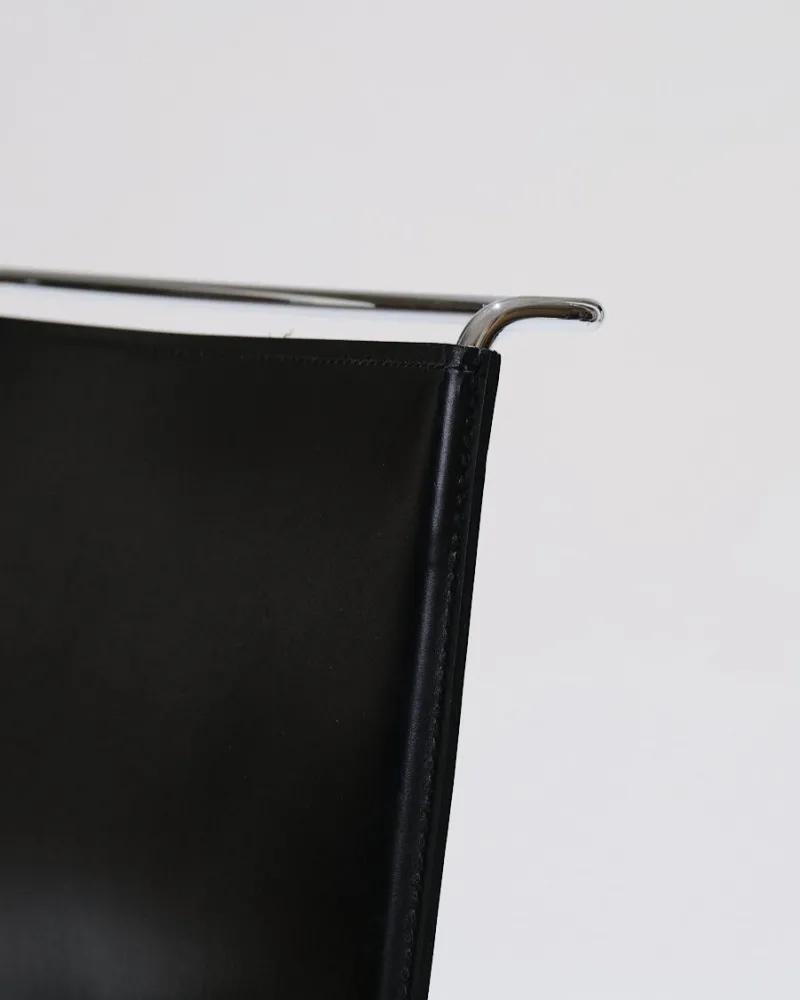 Pamono Black Leather Wire Chairs by Pascal Mourgue for Ligne Roset, 1990s, Set of 4> Side Chairs & Dining Chairs