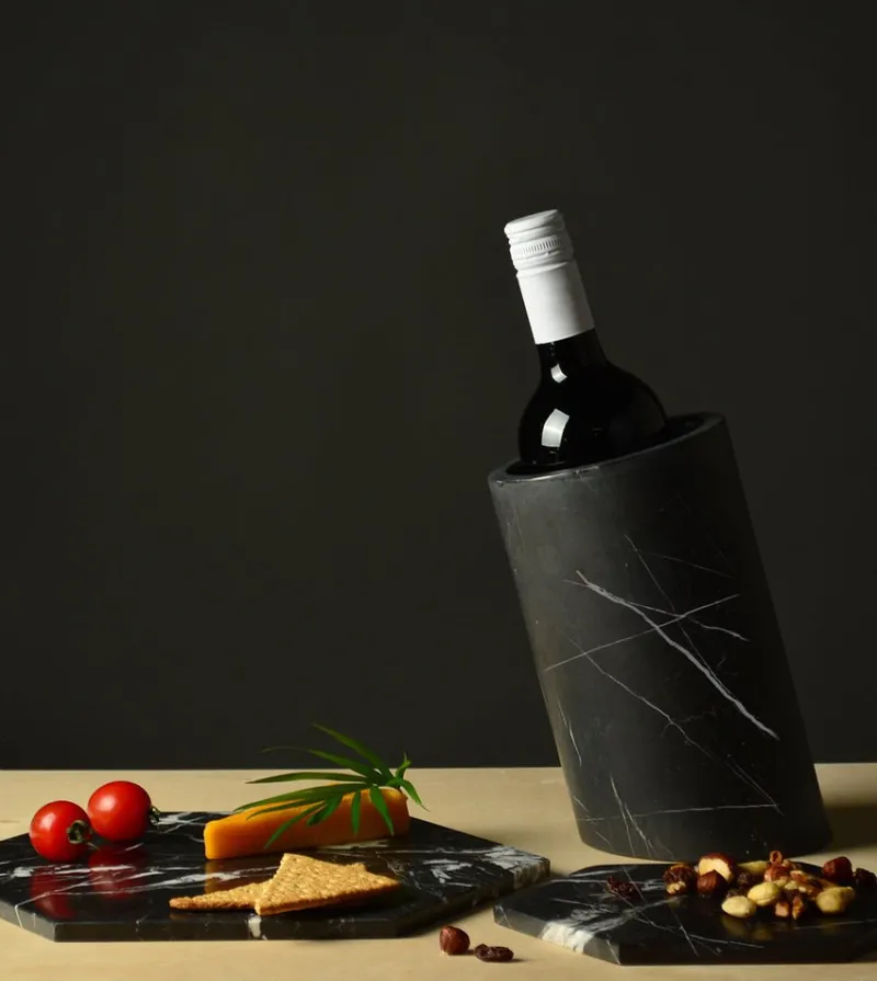 Pamono Black Marble Angled Wine Cooler from Kiwano Concept> Tabletop|Ice Buckets & Wine Coolers
