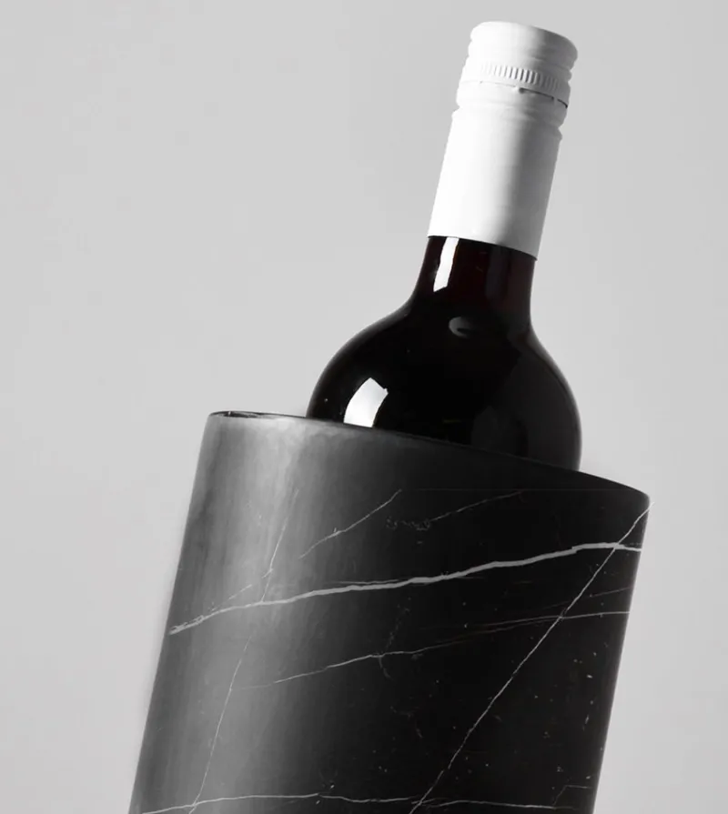 Pamono Black Marble Angled Wine Cooler from Kiwano Concept> Tabletop|Ice Buckets & Wine Coolers