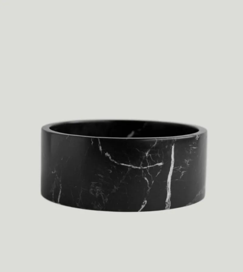 New Pamono Black Marble Cylinder Bowl from Kiwano Concept