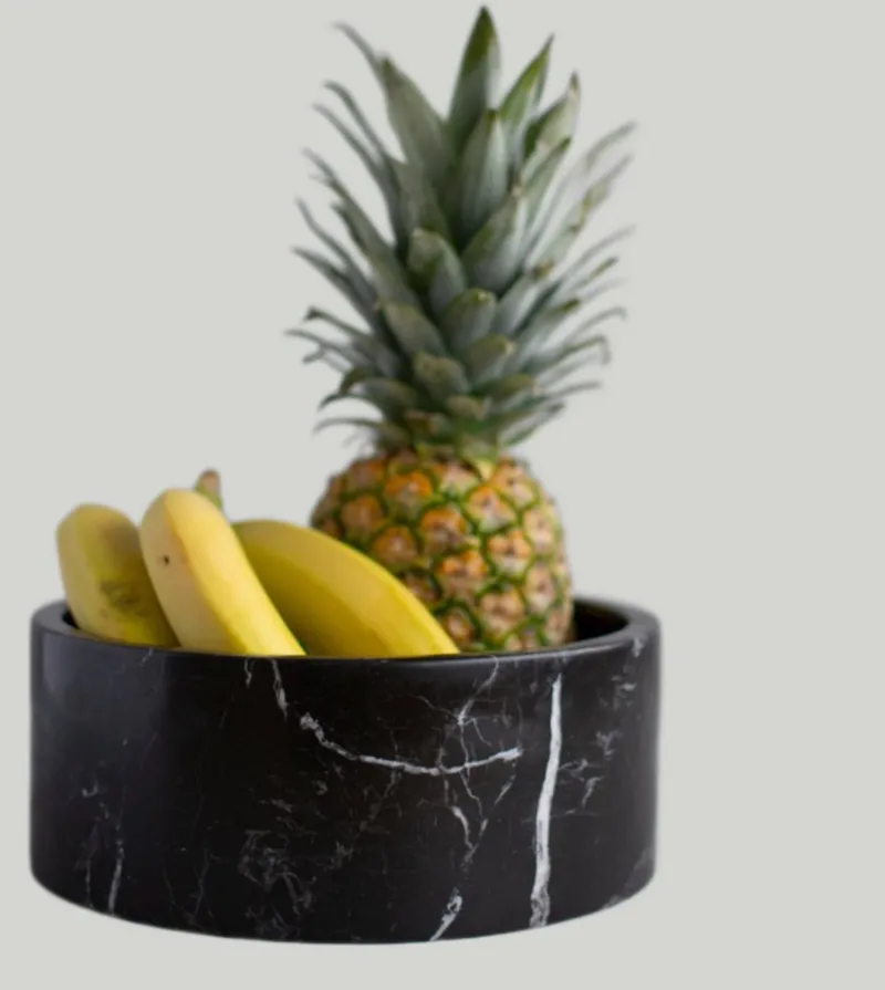 New Pamono Black Marble Cylinder Bowl from Kiwano Concept