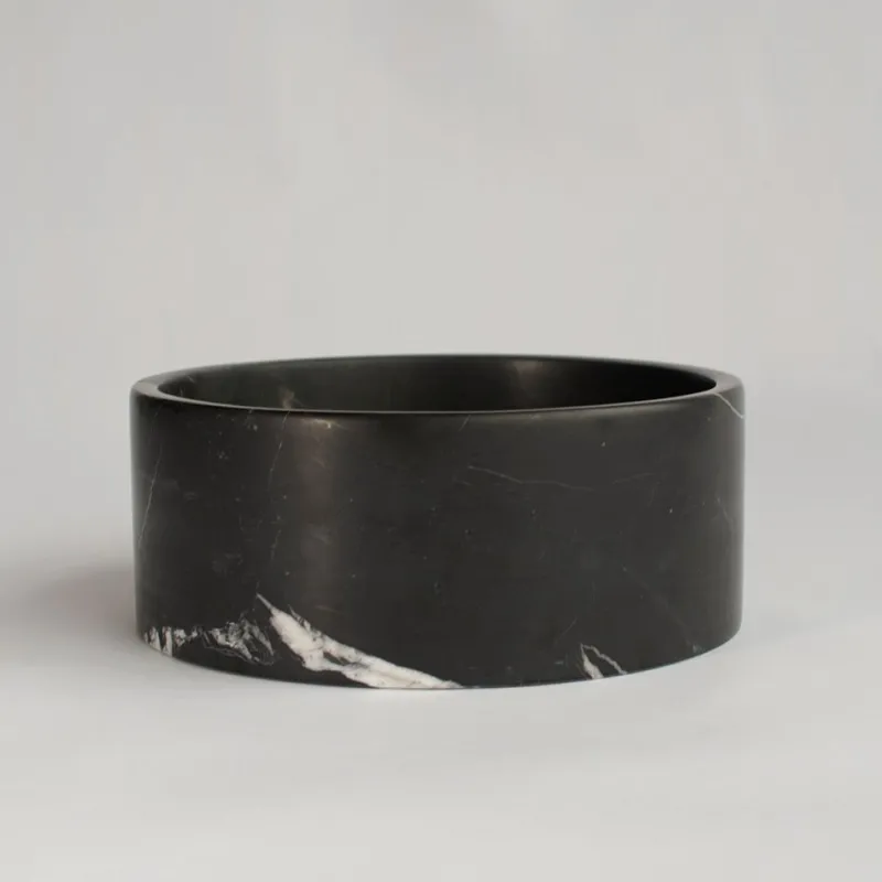 New Pamono Black Marble Cylinder Bowl from Kiwano Concept