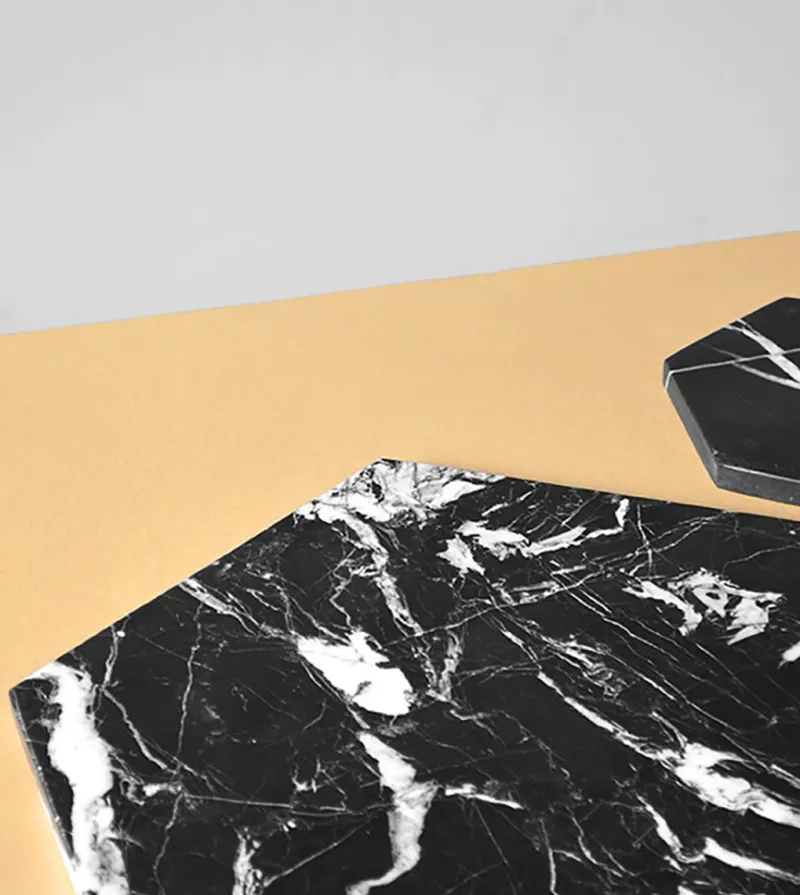 Pamono Black Marble Hexagon Platter from Kiwano Concept> Tabletop|Serving Dishes