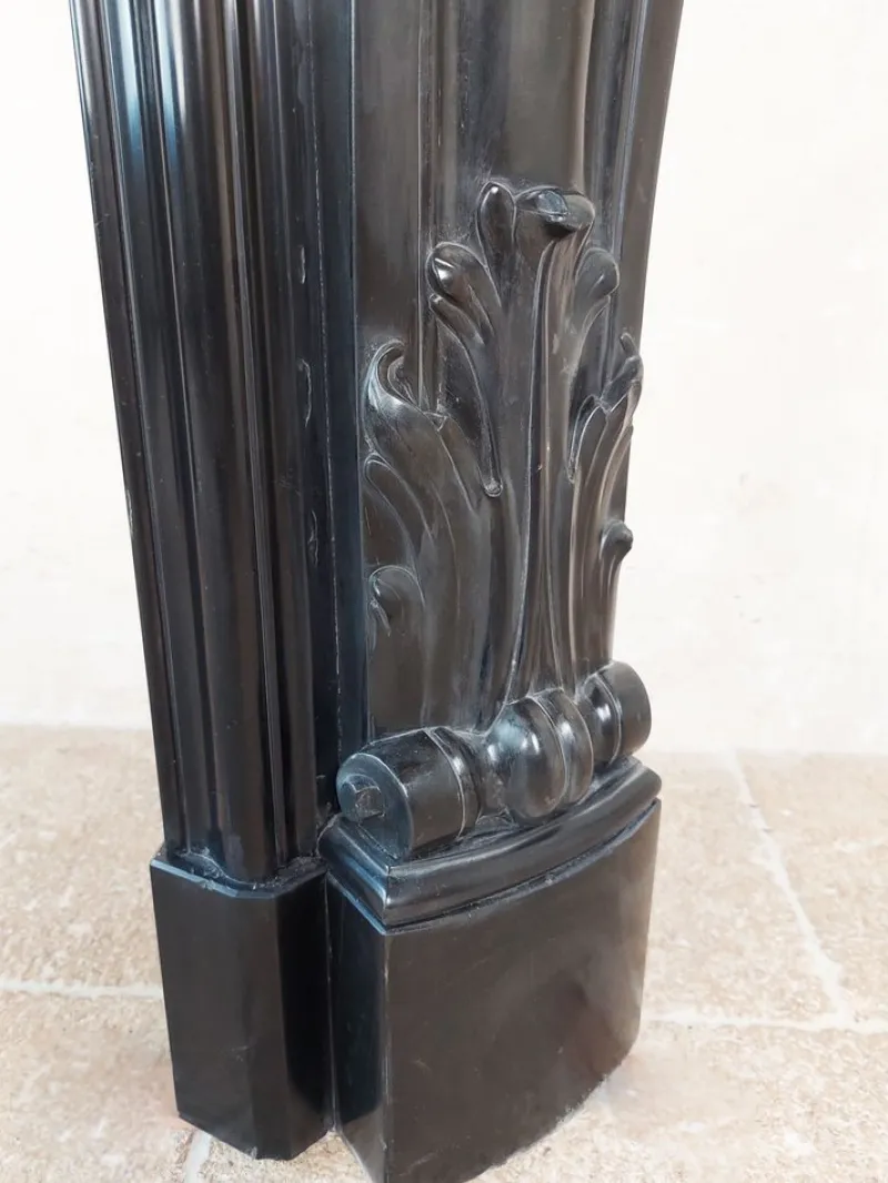 Pamono Black Marble Three Shell Mantelpiece> Fireplaces And Mantels