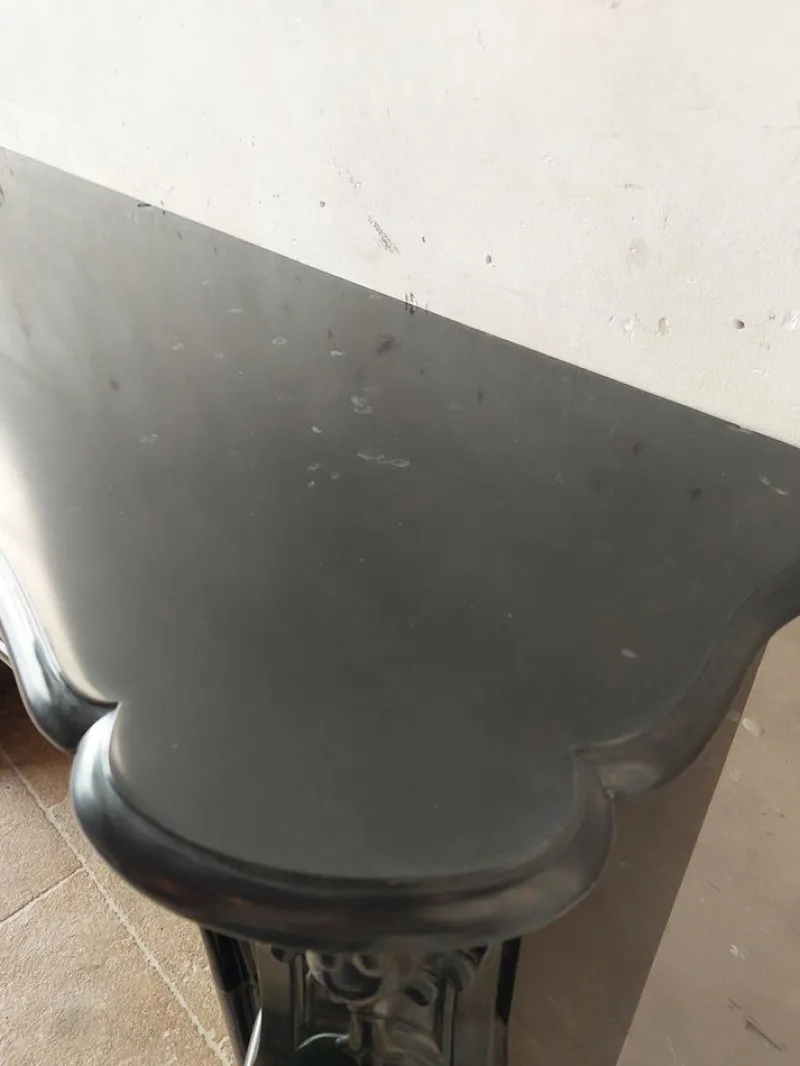 Pamono Black Marble Three Shell Mantelpiece> Fireplaces And Mantels