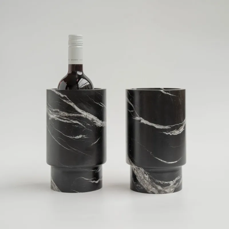 Pamono Black Marble Vase Wine Cooler from Kiwano Concept> Tabletop|Ice Buckets & Wine Coolers