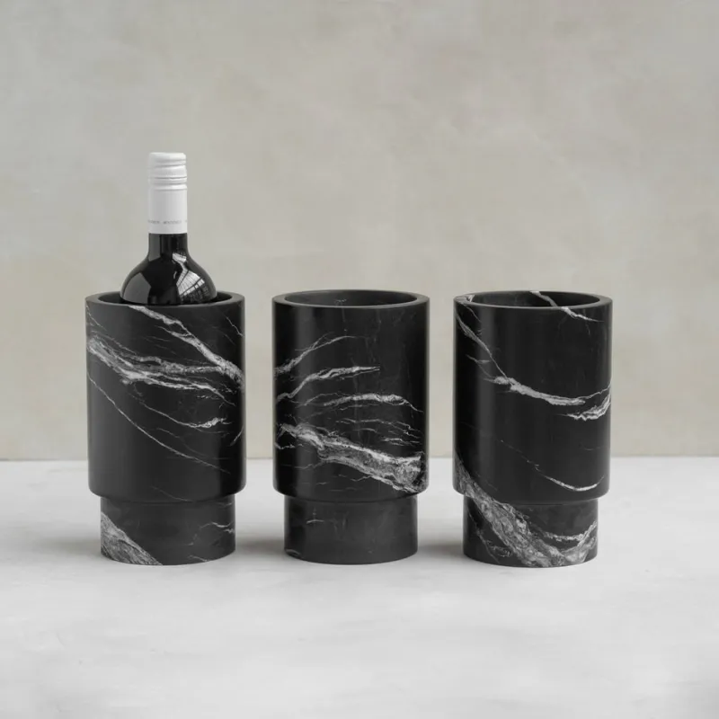 Pamono Black Marble Vase Wine Cooler from Kiwano Concept> Tabletop|Ice Buckets & Wine Coolers