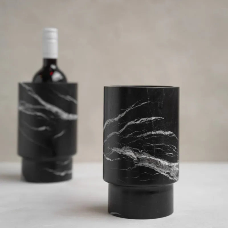 Pamono Black Marble Vase Wine Cooler from Kiwano Concept> Tabletop|Ice Buckets & Wine Coolers
