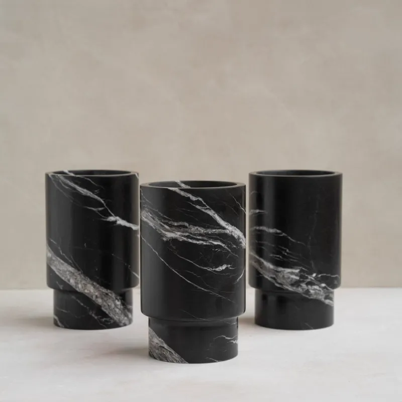 Pamono Black Marble Vase Wine Cooler from Kiwano Concept> Tabletop|Ice Buckets & Wine Coolers