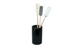 Clearance Pamono Black Marquina Marble Utensil Holder from Fiammettav Home Collection