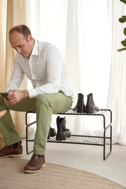 Pamono Black Metal Shoe Racks by Cuero Design><noscript><img width=