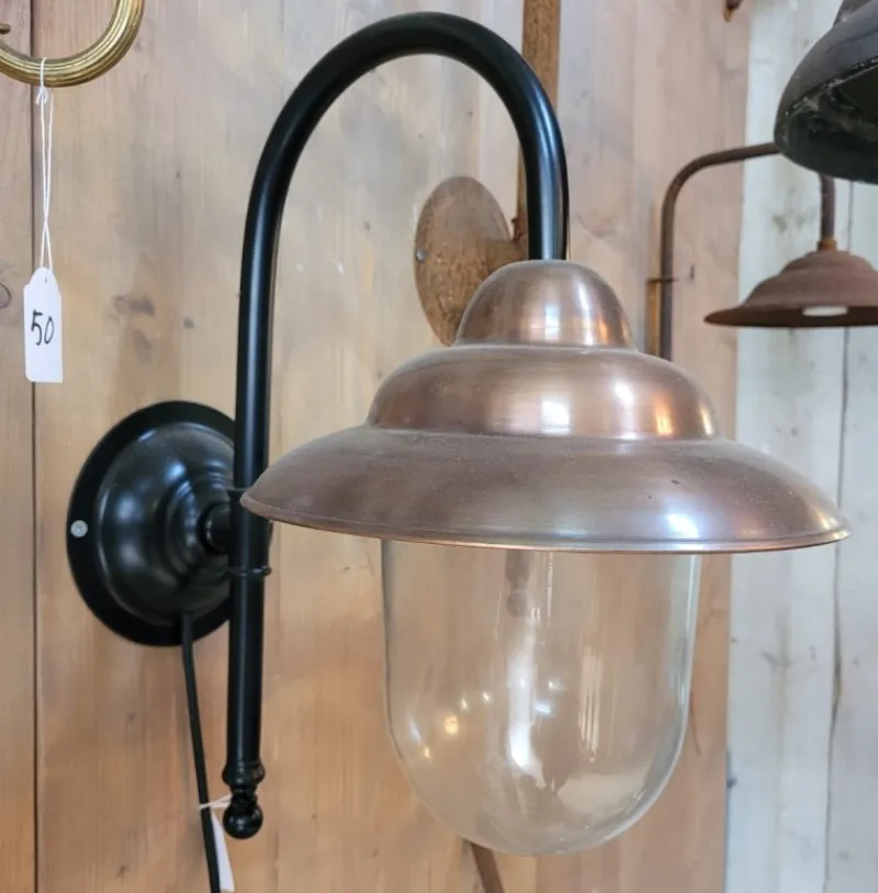 Pamono Black Middle Copper Barn Light> Garden Lighting