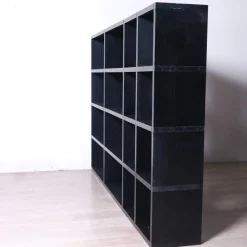 Pamono Black Modular Bookcase by Giulio A. Polvara for Kartell, 1970s