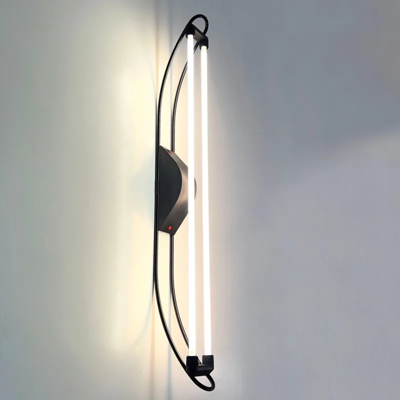 Pamono Black Neon Wall Lamp by Gian N. Gigante for Zerbetto, 1980s> Wall Lights & Sconces