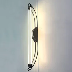 Pamono Black Neon Wall Lamp by Gian N. Gigante for Zerbetto, 1980s> Wall Lights & Sconces