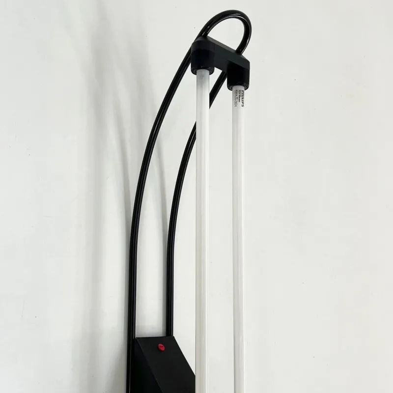 Pamono Black Neon Wall Lamp by Gian N. Gigante for Zerbetto, 1980s> Wall Lights & Sconces