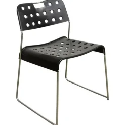 Pamono Black Omstak Stacking Chair by Rodney Kinsman for Bieffeplast, 1970s> Office Chairs