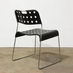 Pamono Black Omstak Stacking Chair by Rodney Kinsman for Bieffeplast, 1970s> Office Chairs