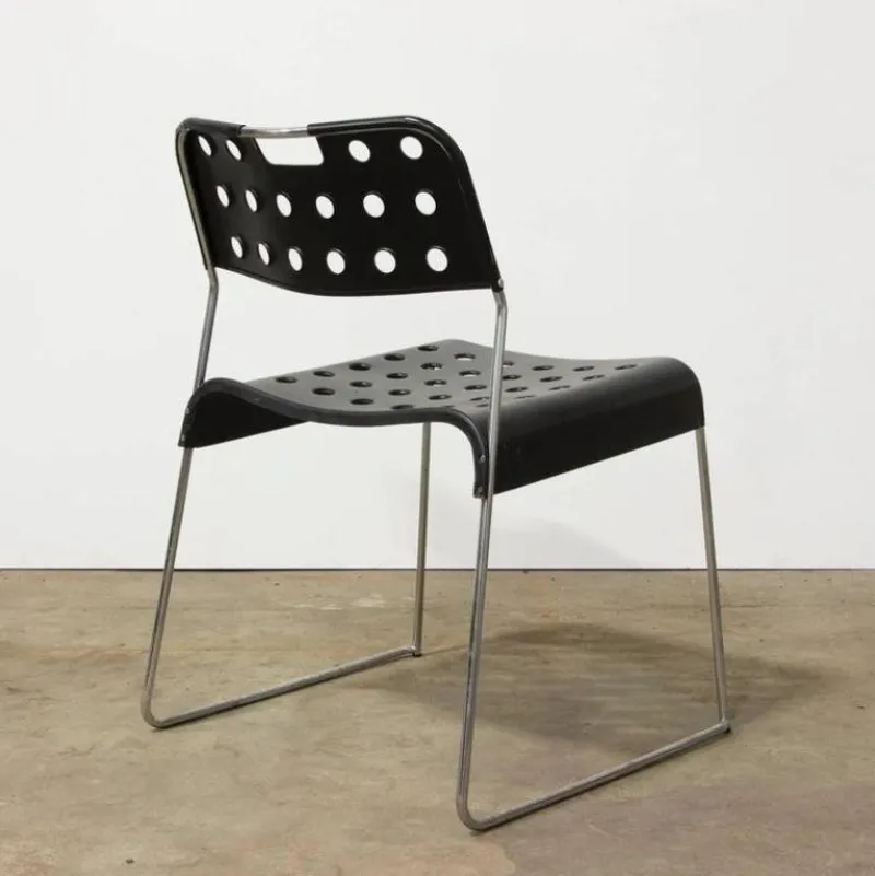 Pamono Black Omstak Stacking Chair by Rodney Kinsman for Bieffeplast, 1970s> Office Chairs