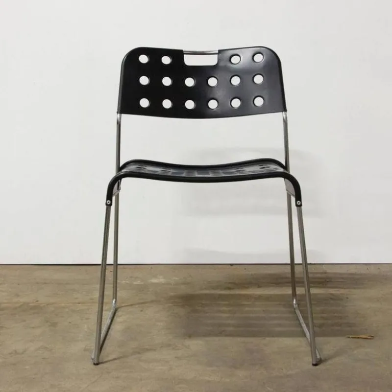 Pamono Black Omstak Stacking Chair by Rodney Kinsman for Bieffeplast, 1970s> Office Chairs