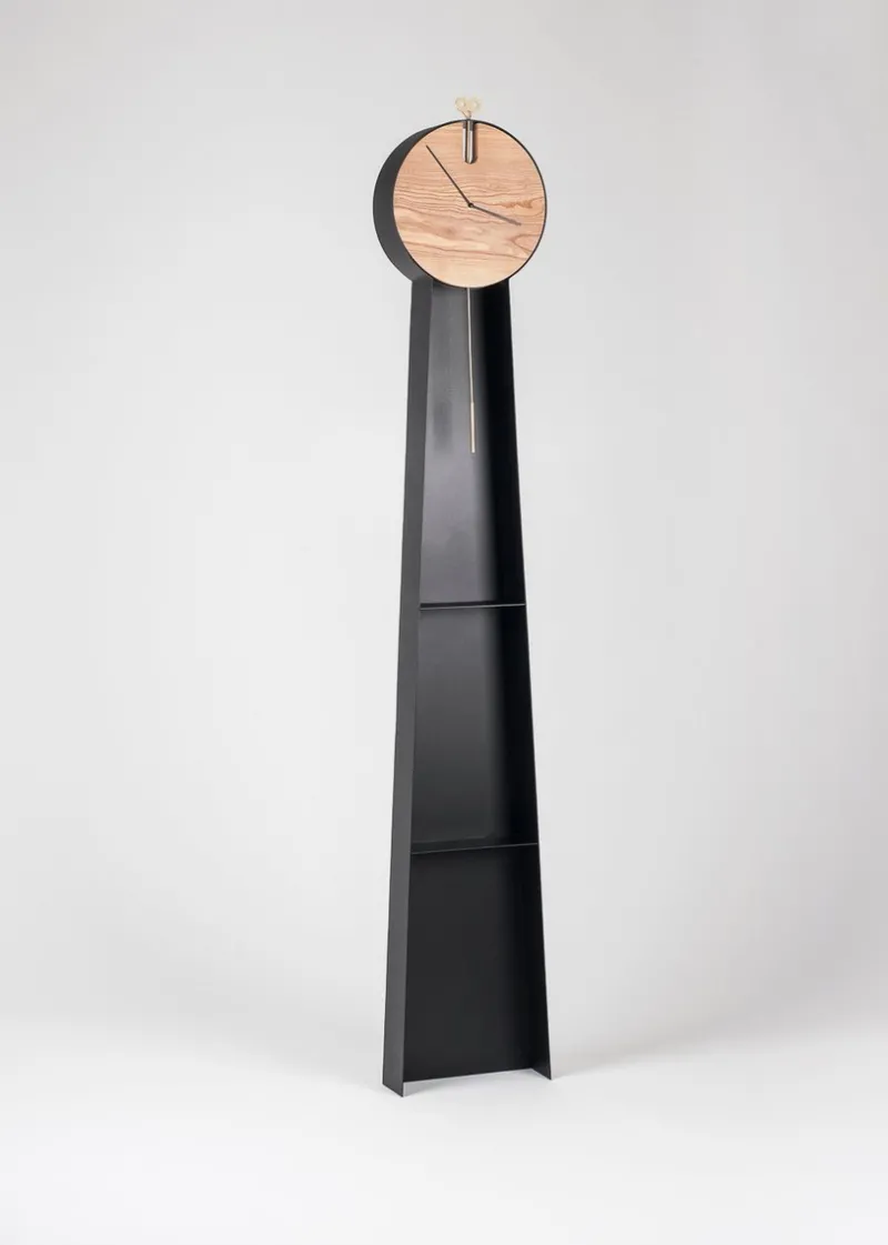 Pamono Black OTTO Pendulum Clock by Leonardo Fortino for Formae> Clocks