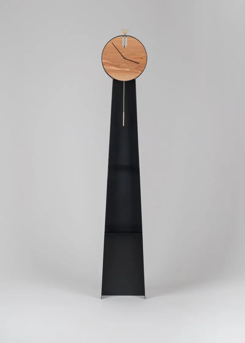 Pamono Black OTTO Pendulum Clock by Leonardo Fortino for Formae> Clocks