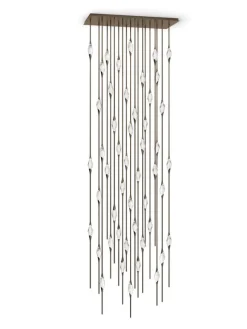 Best Pamono Black Polished Brass Il Pezzo 12 Cluster Chandelier by Il Pezzo Mancante