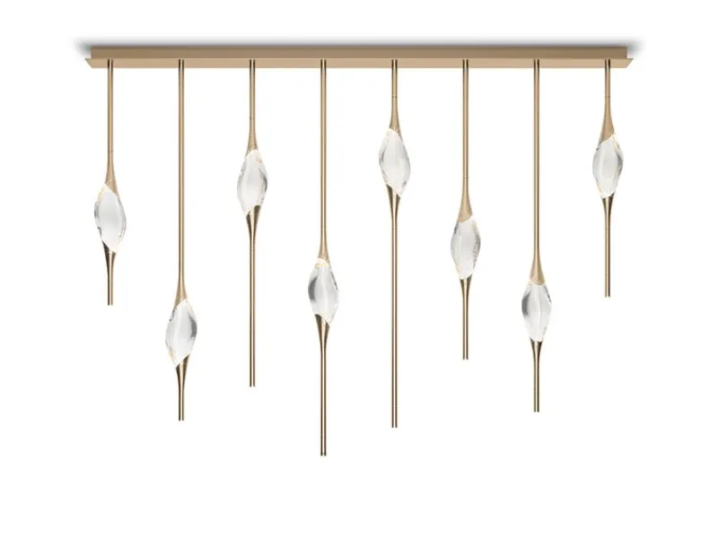 Pamono Black Polished Brass Il Pezzo 12 Staggered Chandelier by Il Pezzo Mancante> Ceiling Lights