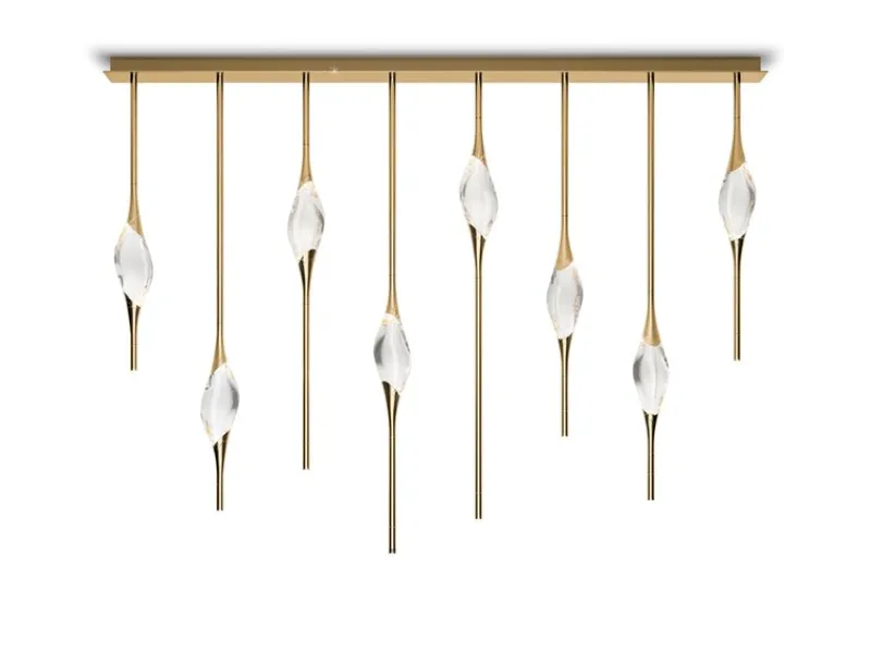 Pamono Black Polished Brass Il Pezzo 12 Staggered Chandelier by Il Pezzo Mancante> Ceiling Lights